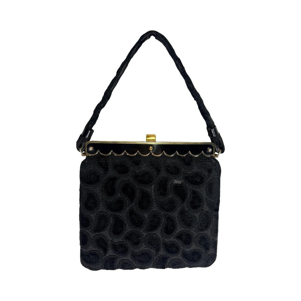 Kadin Women's Vintage Class Black Tapestry Evening Bag Purse 1950's Made In USA